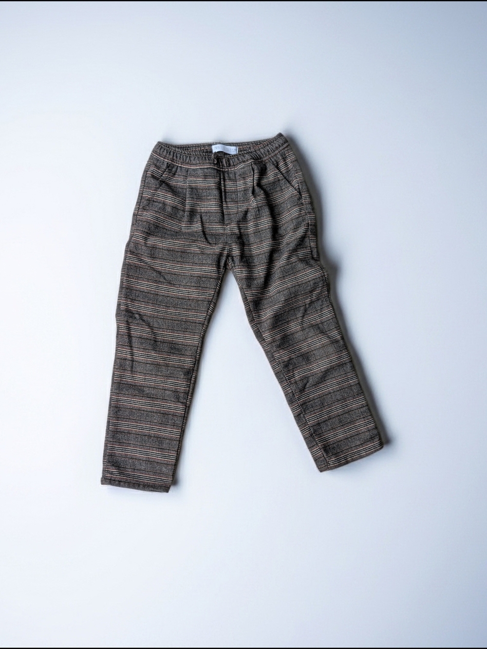 Zara Boys Brown Plaid Pants Size 7